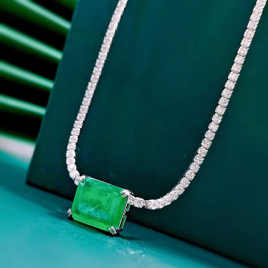 Big Emerald Tennis Necklace